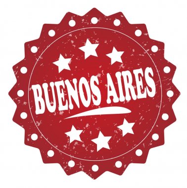 Beyaz arka plan üzerinde izole buenos aires kırmızı grunge damgası