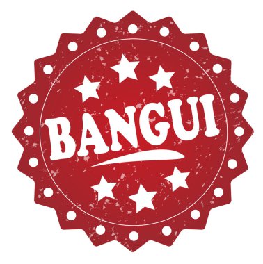 Beyaz arka plan üzerinde izole bangui kırmızı grunge damgası