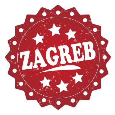 Beyaz arka plan üzerinde izole zagreb kırmızı grunge damgası