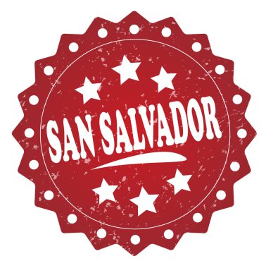 Beyaz arka plan üzerinde izole san salvador kırmızı grunge damgası