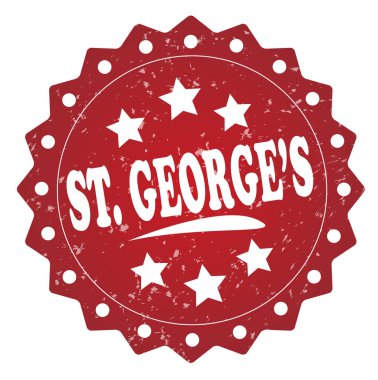 Beyaz arka plan üzerinde izole st. georges kırmızı grunge damgası