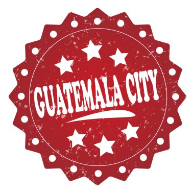 Beyaz arka plan üzerinde izole guatemala city kırmızı grunge damgası