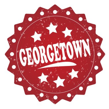 Beyaz arka plan üzerinde izole georgetown kırmızı grunge damgası