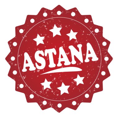 Beyaz arka plan üzerinde izole kırmızı astana grunge damgası