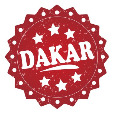 Dakar beyaz arka plan üzerinde izole ed grunge damgası