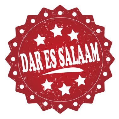 Beyaz arka plan üzerinde izole dar es salaam kırmızı grunge damgası