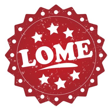 Beyaz arka plan üzerinde izole lome kırmızı grunge damgası