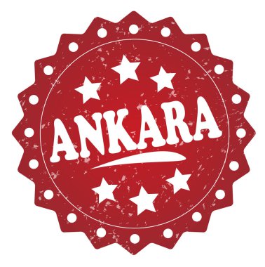 Beyaz arka plan üzerinde izole ankara kırmızı grunge damgası