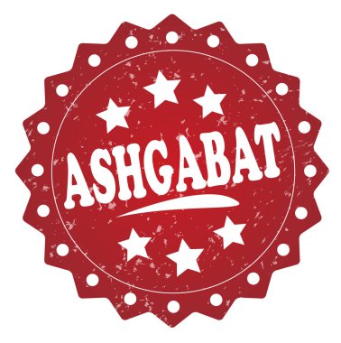 Beyaz arka plan üzerinde izole kırmızı Aşkabat grunge damgası