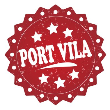 beyaz zemin üzerine kırmızı grunge damga izole vila bağlantı noktası