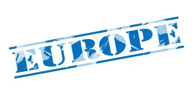 Beyaz arka plan üzerinde Avrupa mavi pul 