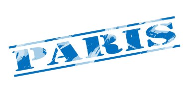 Paris mavi pul beyaz arka plan üzerinde 