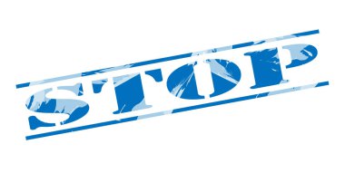 beyaz zemin üzerine mavi pul durdurmak 