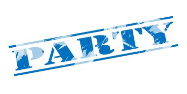 beyaz zemin üzerine mavi parti damgası 