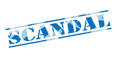 Beyaz arka plan üzerinde skandal mavi pul 