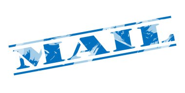 beyaz zemin üzerine mavi posta damgası 