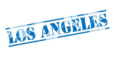 Beyaz arka plan üzerinde Los angeles mavi pul 