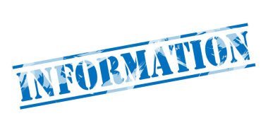 Beyaz arka plan üzerinde bilgi mavi pul 