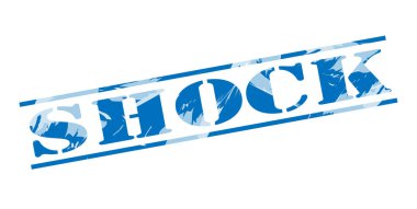 Beyaz arka plan üzerinde şok mavi pul 