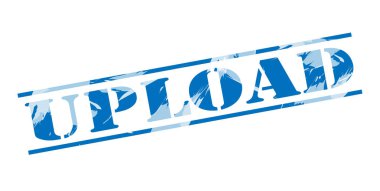 beyaz zemin üzerine mavi pul upload 