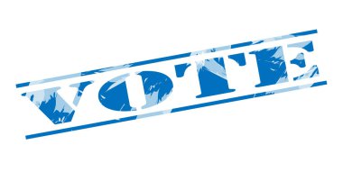 beyaz zemin üzerine mavi pul oy 