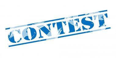 Beyaz arka plan üzerinde Yarışması mavi pul 