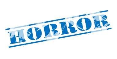 Beyaz arka plan üzerinde korku mavi pul