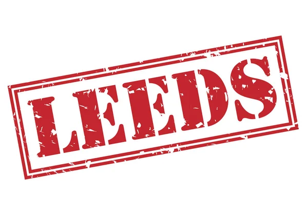 Beyaz arka plan üzerinde izole leeds kırmızı pul