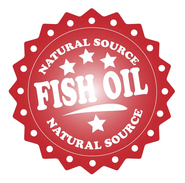 Natürliche Quelle Fischöl Bunte Marke Auf Weißem Hintergrund — Stockfoto