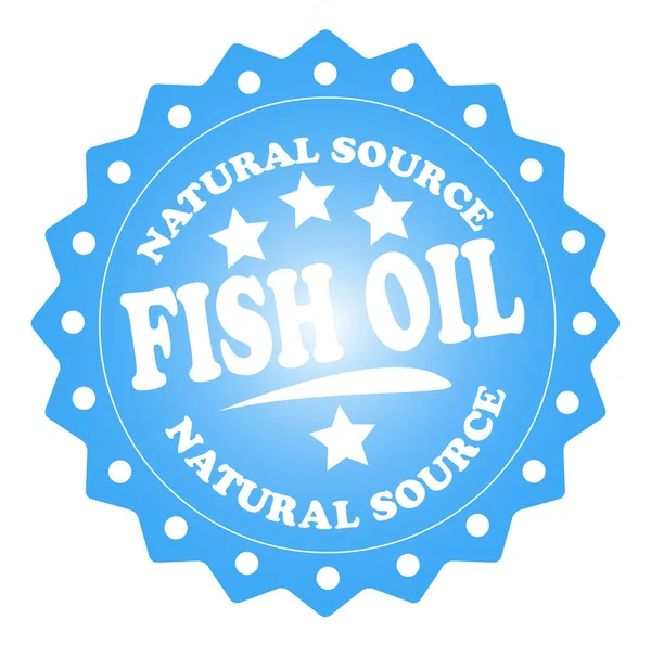 Fischöl Bunte Marke Isoliert Auf Weißem Hintergrund — Stockfoto