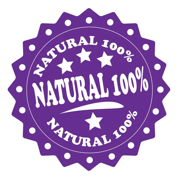 Natuurlijke 100 Procent Kleurrijke Stempel Witte Achtergrond — Stockfoto