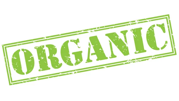 Organické Zelený Razítko Izolovaných Bílém Pozadí — Stock fotografie