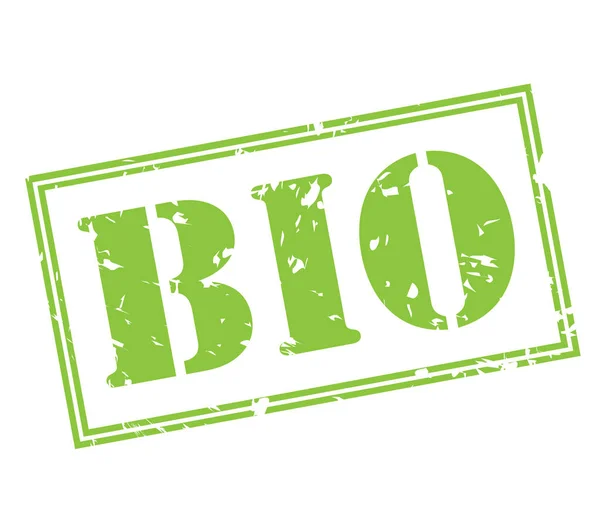 Beyaz arka plan üzerinde izole bio yeşil pul