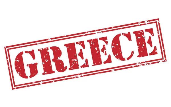 Ελλάδα Κόκκινη Σφραγίδα Που Απομονώνονται Λευκό Φόντο — Φωτογραφία Αρχείου