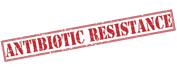 Rezistență Antibiotice Timbru Roșu Izolat Fundal Alb — Fotografie, imagine de stoc