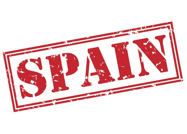 Spain Red Stamp Isolated White Background — Stock Photo, Image