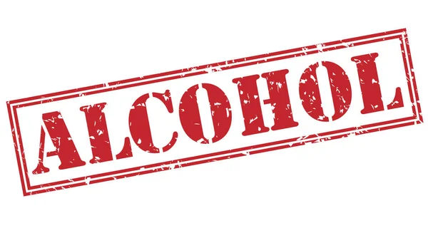 白い背景に分離されたアルコールの赤いスタンプ — ストック写真
