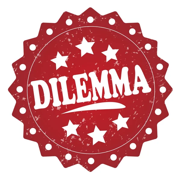 Dilemma Rode Stempel Witte Achtergrond — Stockfoto