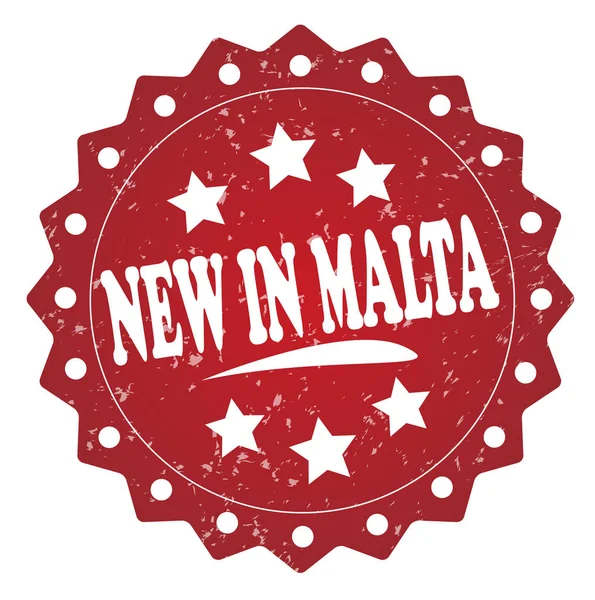 Neu Malta Rote Marke Auf Weißem Hintergrund — Stockfoto