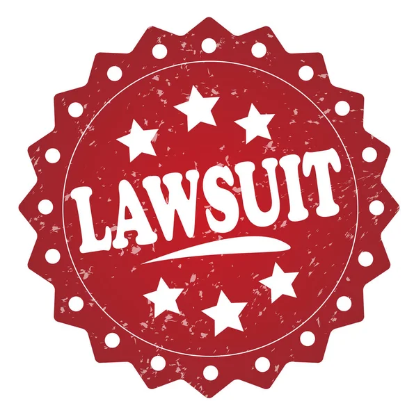 Lawsuit Red Stamp White Background — Stock Photo, Image