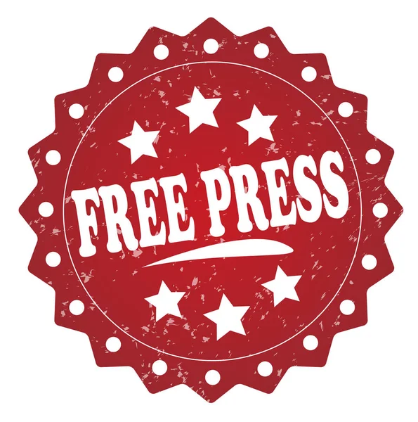 Free Press Red Stamp White Background — Stock Photo, Image