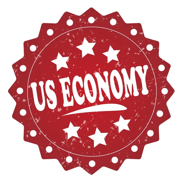 Нас Економіка Червона Марка Білому Тлі — стокове фото