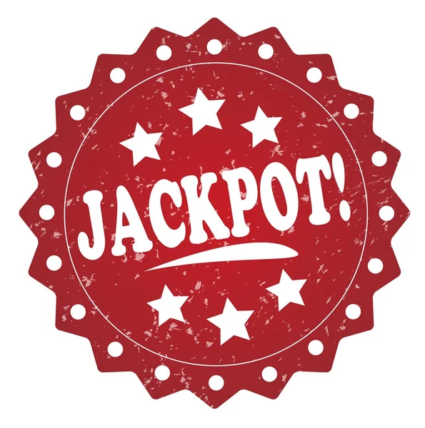 Jackpot Timbro Rosso Sfondo Bianco — Foto Stock