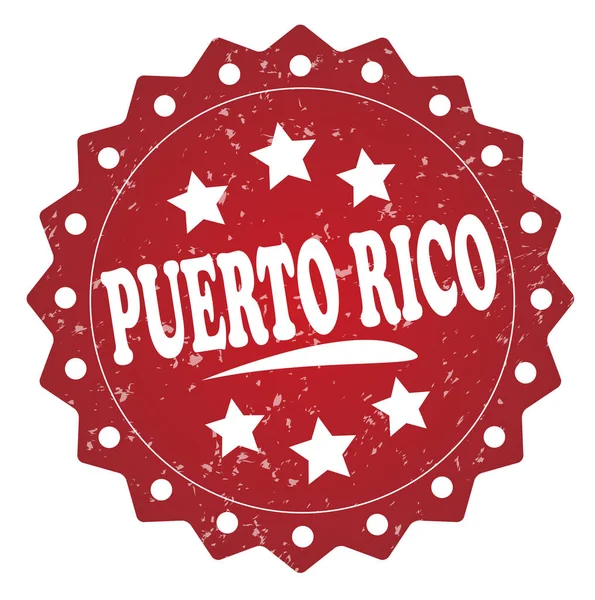 Puerto Rico Červené Grunge Razítko Bílém Pozadí — Stock fotografie