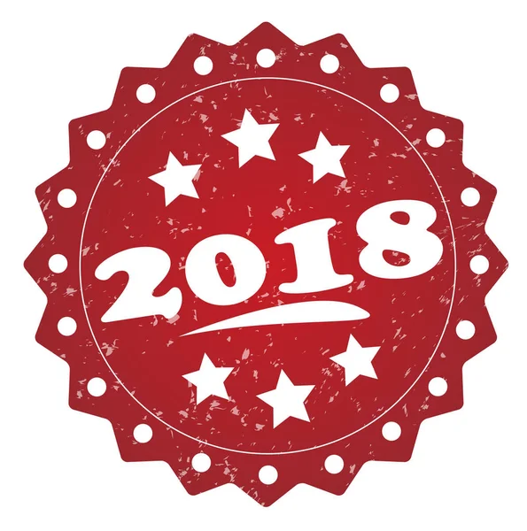 白い背景の上の 2018年赤グランジ スタンプ — ストック写真