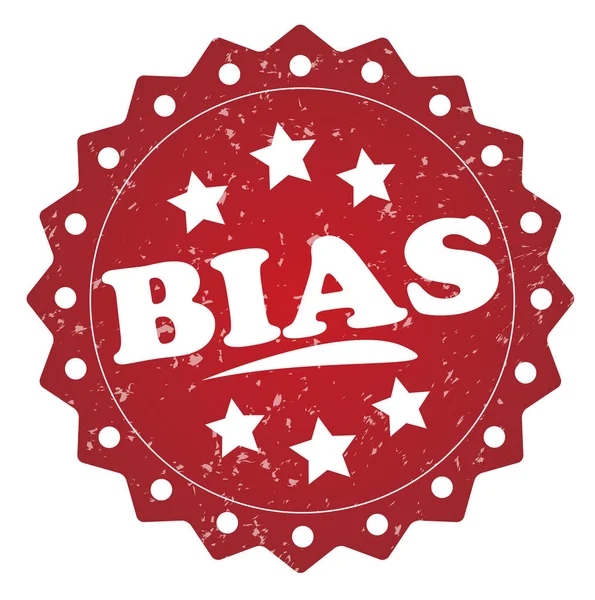Beyaz arka plan üzerinde önyargı kırmızı grunge damgası