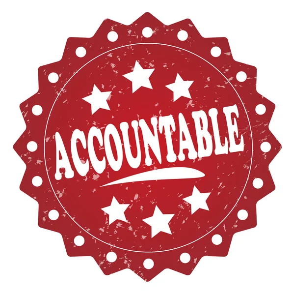 Accountable Red Grunge Stamp White Background — Stock Photo, Image