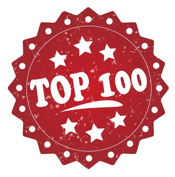 Top 100 Rode Grunge Stempel Witte Achtergrond — Stockfoto