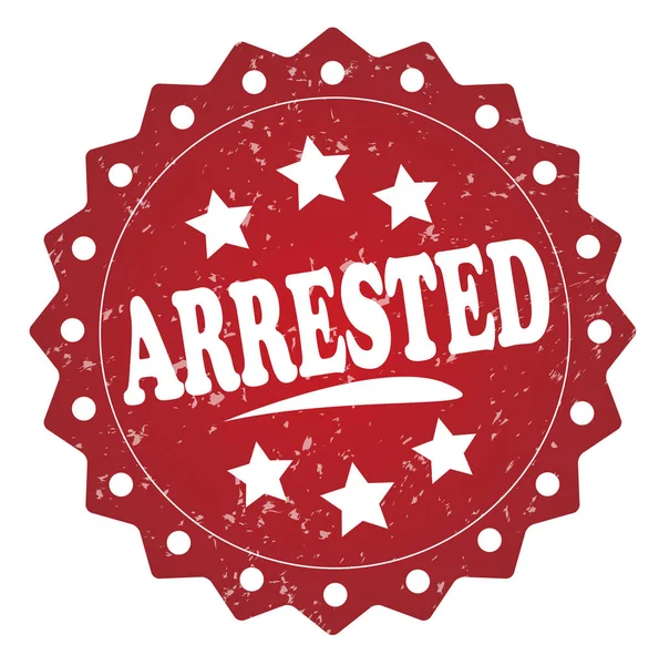 Arrested Red Stamp White Background — Stock Photo, Image