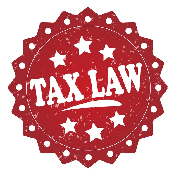 Vergi Hukuku Kırmızı Pul Beyaz Arka Plan Üzerinde — Stok fotoğraf